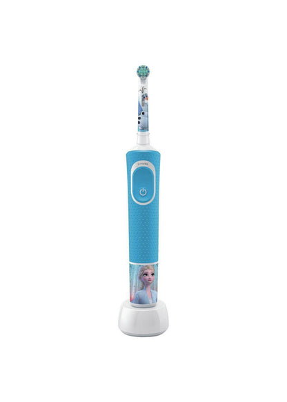 Oral-B Braun D100 Kids Rechargeable Toothbrush Frozen II, White/Blue D100.414.2KX.FR
