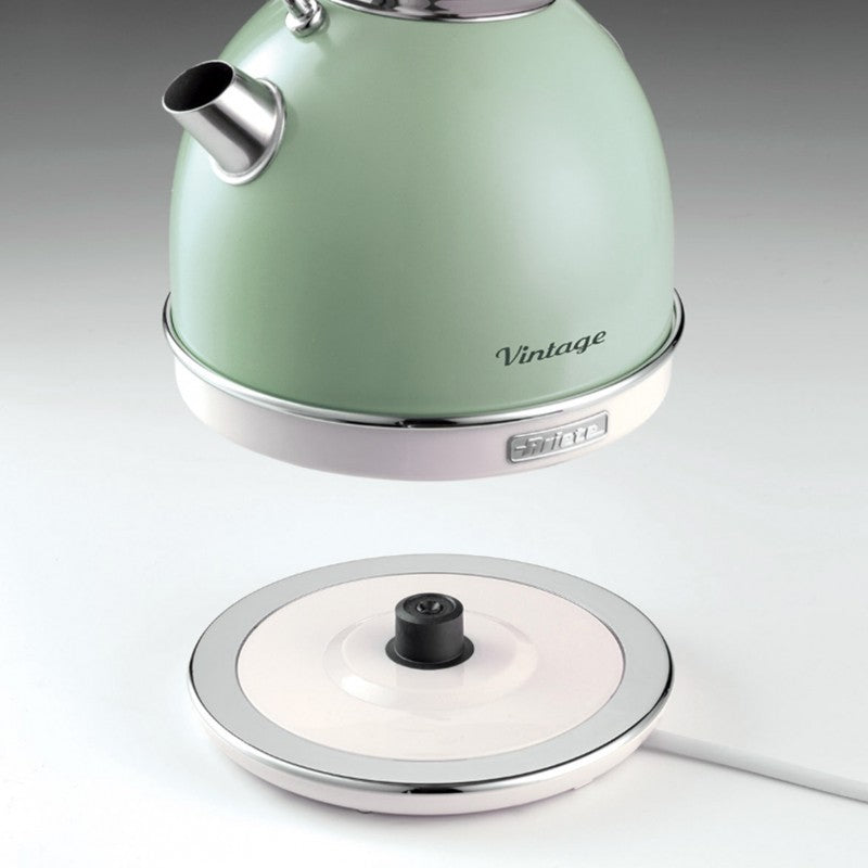 ARIETE VINTAGE KETTLE 1.7L CREAM / GREEN - 2877