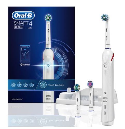 Oral-B Smart 4 4000N Rechargeable Toothbrush with Bluetooth Connectivity D601.525.3 BRN.D601.525.3
