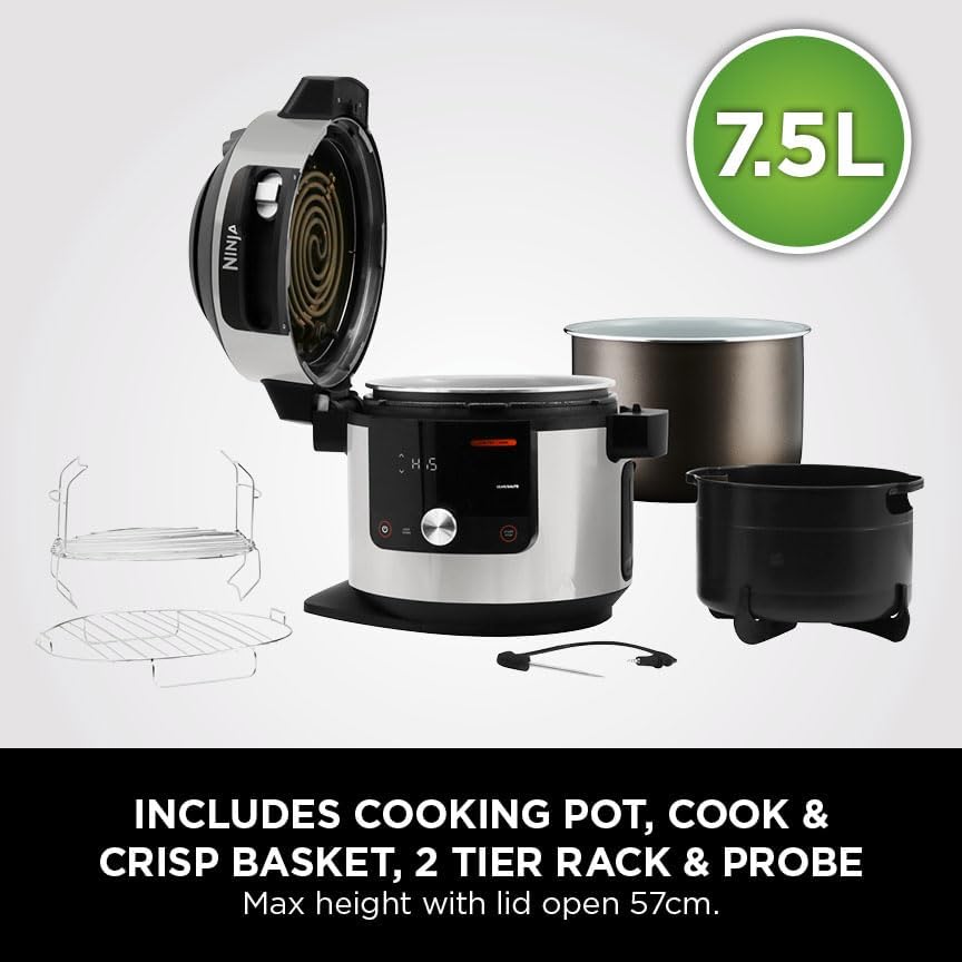 Ninja Foodi MAX 15-in-1 SmartLid Multi-Cooker with Smart Cook System 7.5L OL750UK