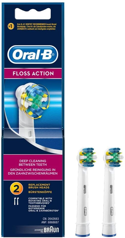 Oral B EB25-2 Floss Action Brush Heads 2 Pack BRN-EB25.2