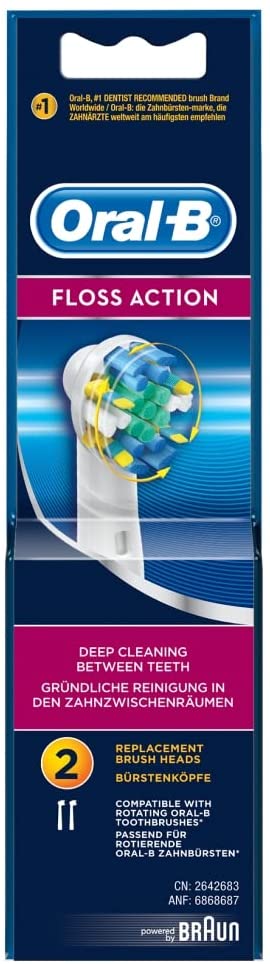 Oral B EB25-2 Floss Action Brush Heads 2 Pack BRN-EB25.2