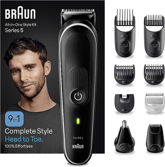9-in-1 Style Kit 5 MGK5410 beard, body, ear & nose. With 100-min runtime, pouch, grey