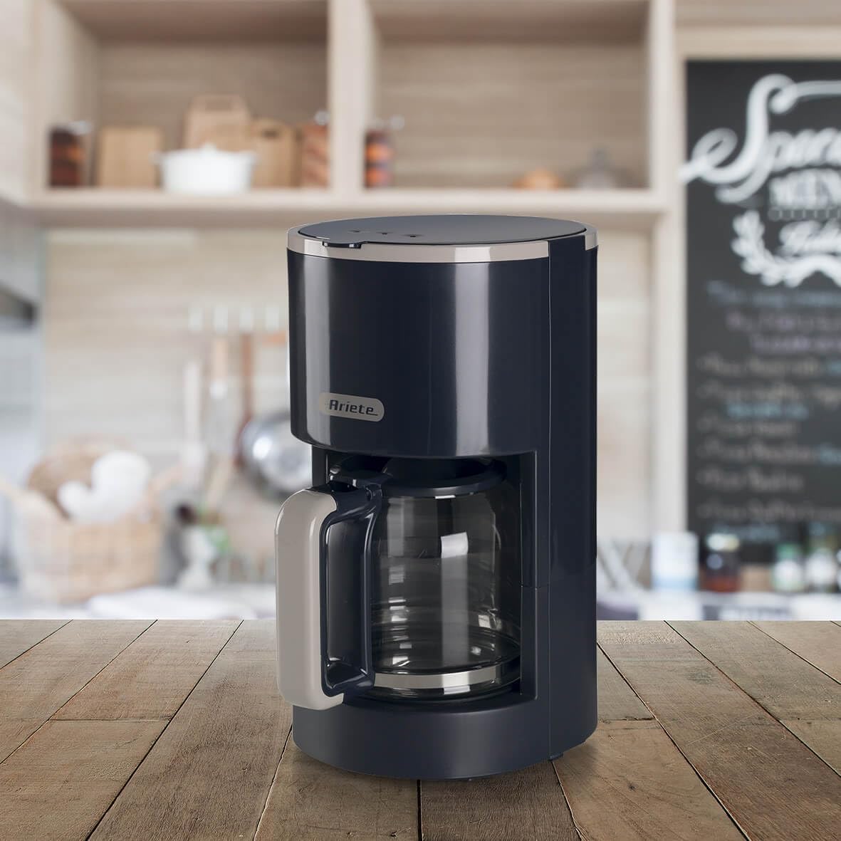 Ariete 1394 Breakfast Line Coffee Maker, Capacity 12 Cups, Water Level Window, Washable Filter and Holder, Drip Device