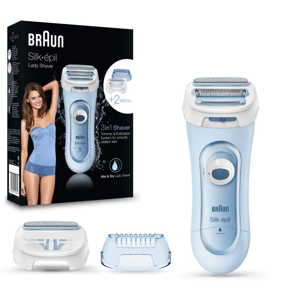 Braun Silk-epil Lady Shaver 5-160 Blue, 3-in-1 Wet &amp; Dry Electric Shaver BRN.SELS5160WD