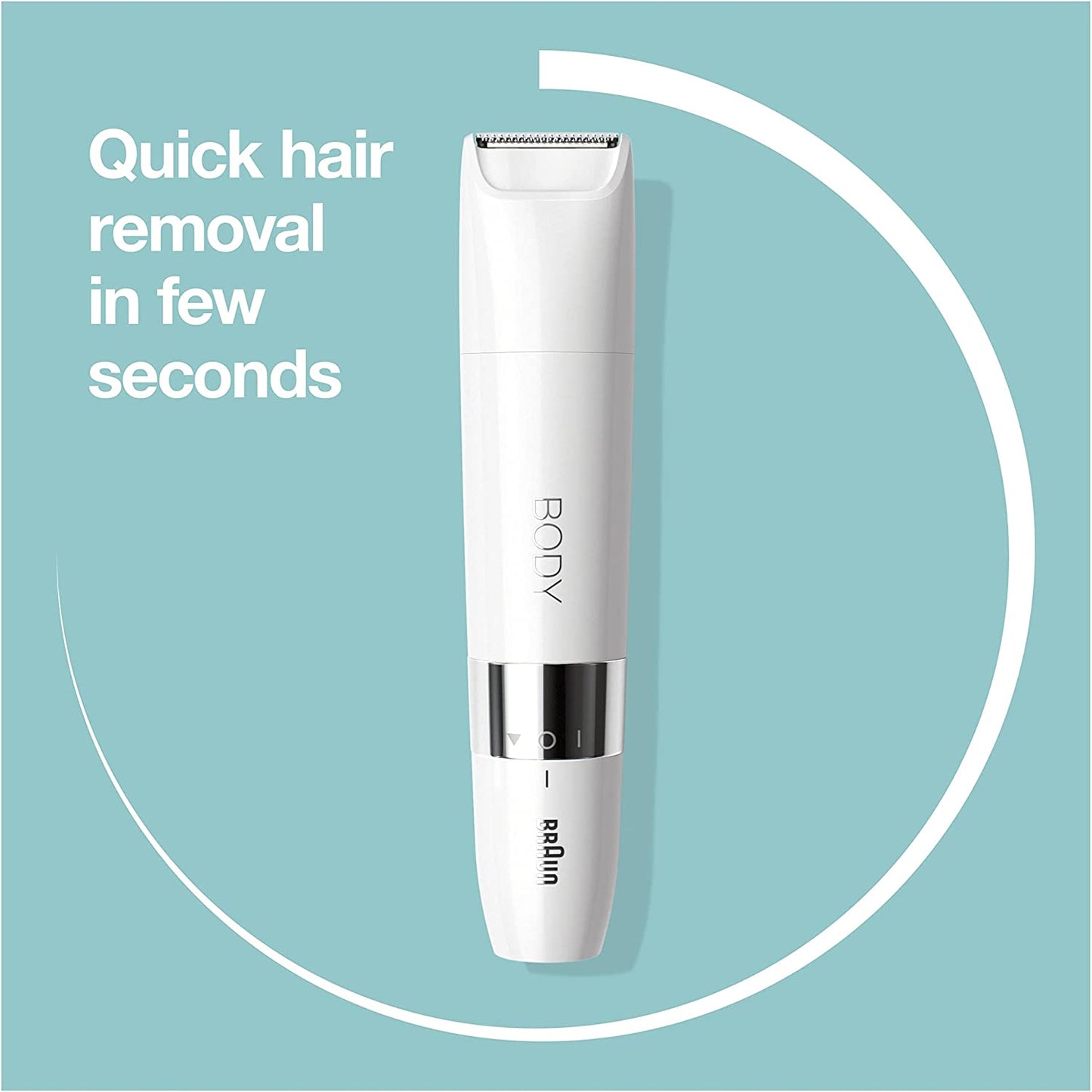 Body Mini trimmer BS1000 Wet &amp; Dry with trimming comb, white BRN.BS1000