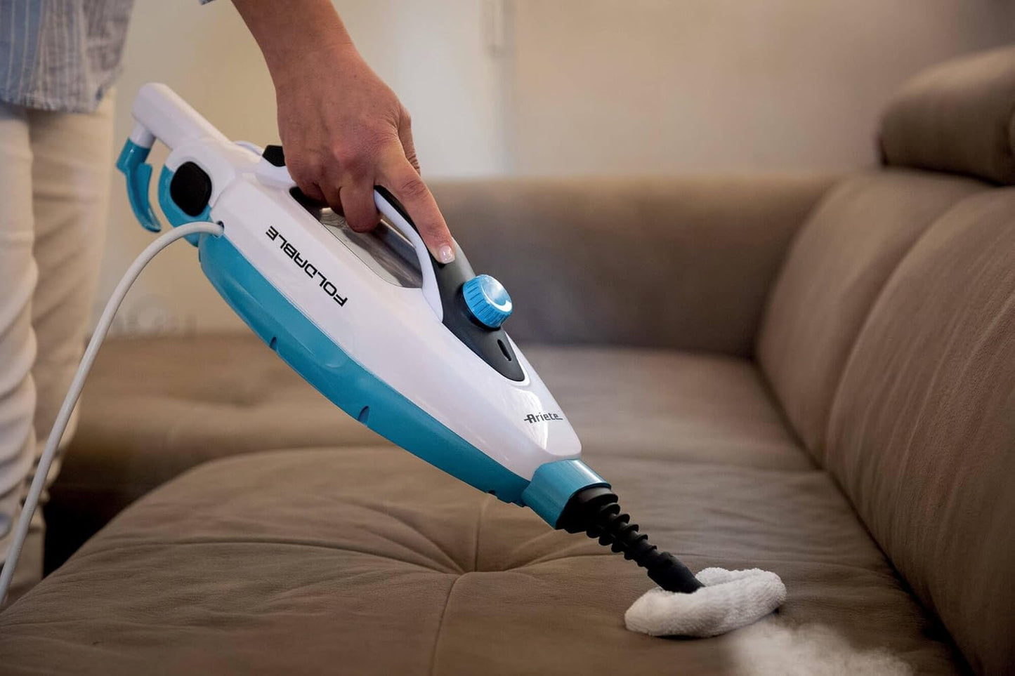 Ariete 4175 Steam Mop Foldable 10 in 1, Folding Steam Mop, 1500 W, 10 Functions in 1, Accessory Kit, Capacity 350 cc