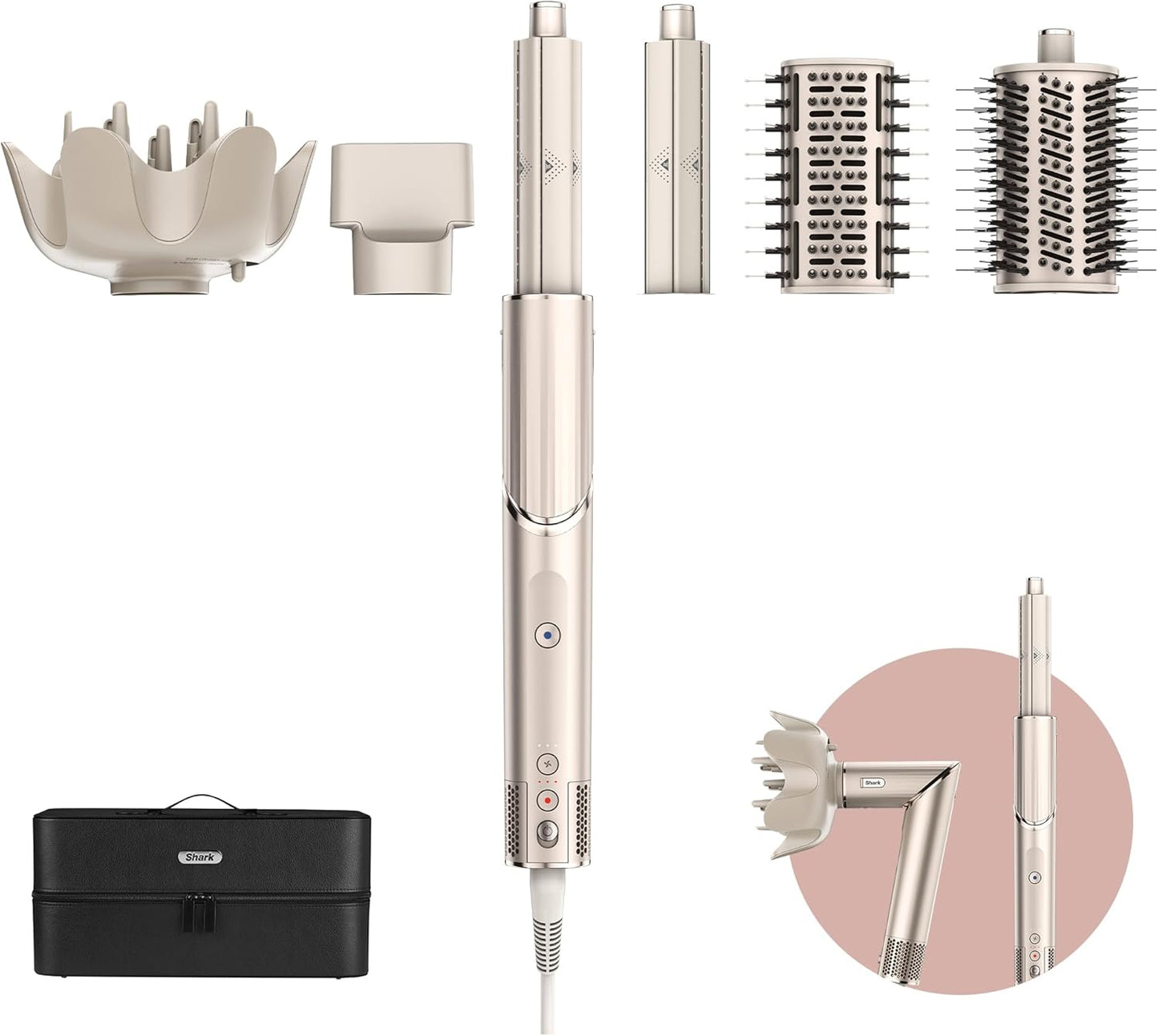 Shark FlexStyle 5-in-1 Air Styler &amp; Hair Dryer with Storage Case - Stone [HD440SLUK]