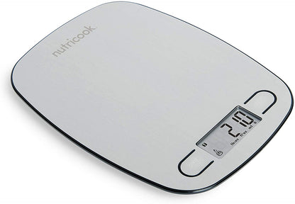 Nutricook Digital Kitchen Scale Eko by Nutribullet, 5kg Capacity, Stainless Steel Food scale for Baking and Cooking - 4 Weighing Sensors, Tare/Zero, Auto-Off &amp; Auto Calibrate Function,2 Years Warranty 6291061133316