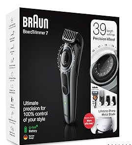 Braun Beard Trimmer 7, Men's Hair Trimmer Hair Trimmer for Facial and Head Hair BT7350
