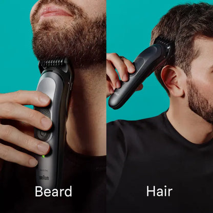 10-in-1 Style Kit 7 MGK7420 beard, body, hair. With metal blade, 100min runtime, pouch, grey