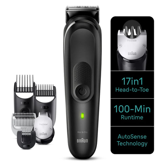 17-in-1 Style Kit 7 MGK7490 beard, body, hair. With ProBlade, 100min runtime, organizer, black
