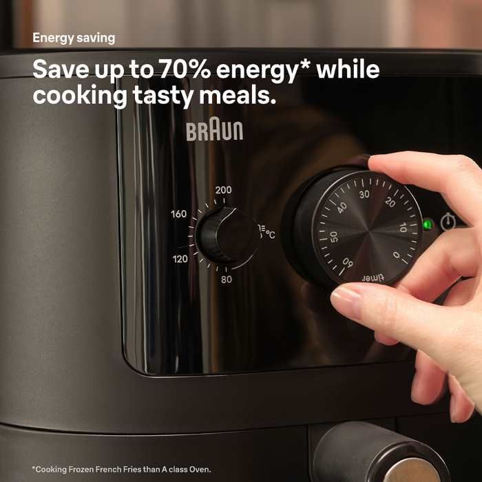 Braun MultiFry 3 Airfryer, 4.3 L Big Capacity, RealAir Technology - HF 3000 Black