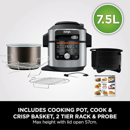 Ninja Foodi MAX 15-in-1 SmartLid Multi-Cooker with Smart Cook System 7.5L OL750UK