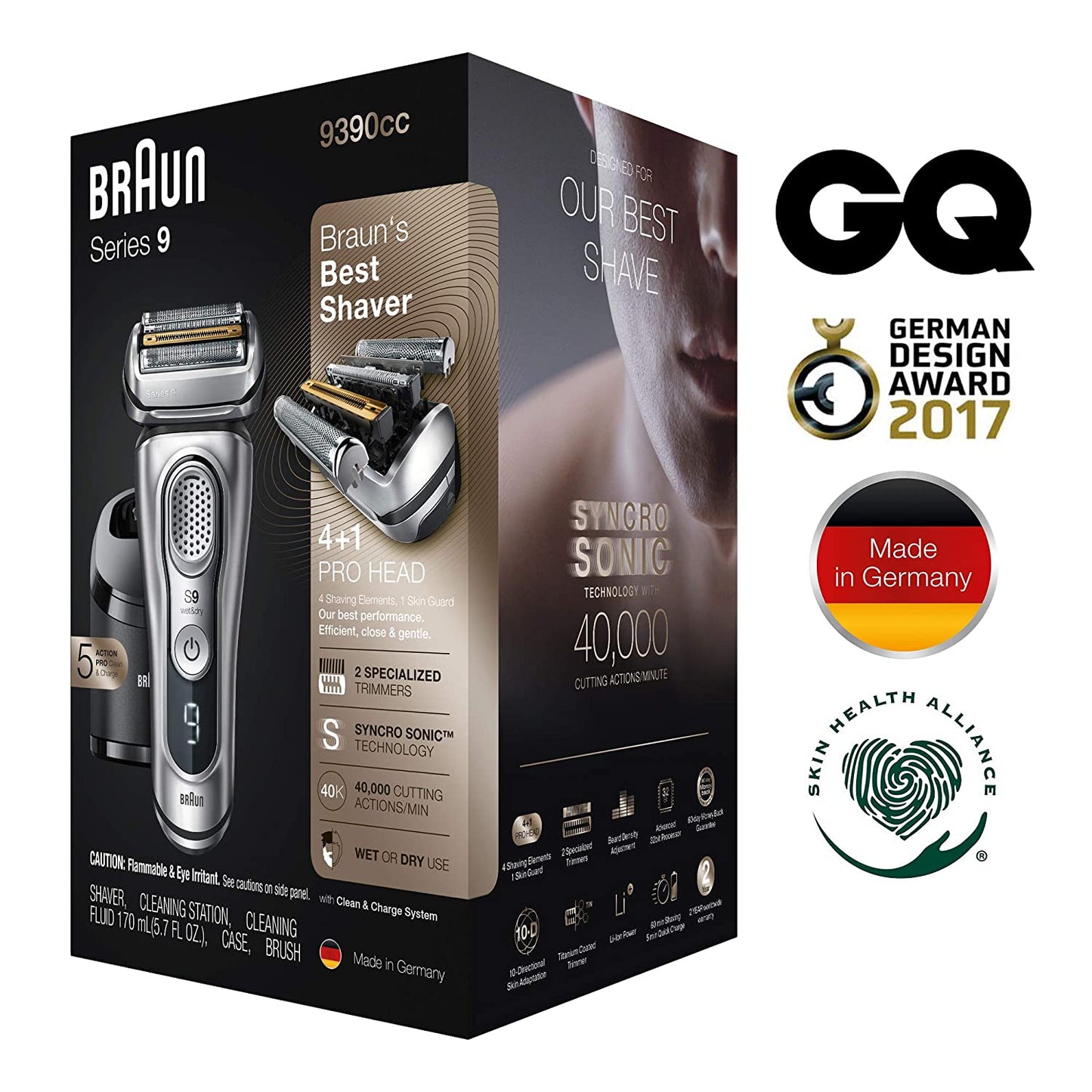 BRAUN SHAVER SILVER BOX 9390CC BRN.9390CC