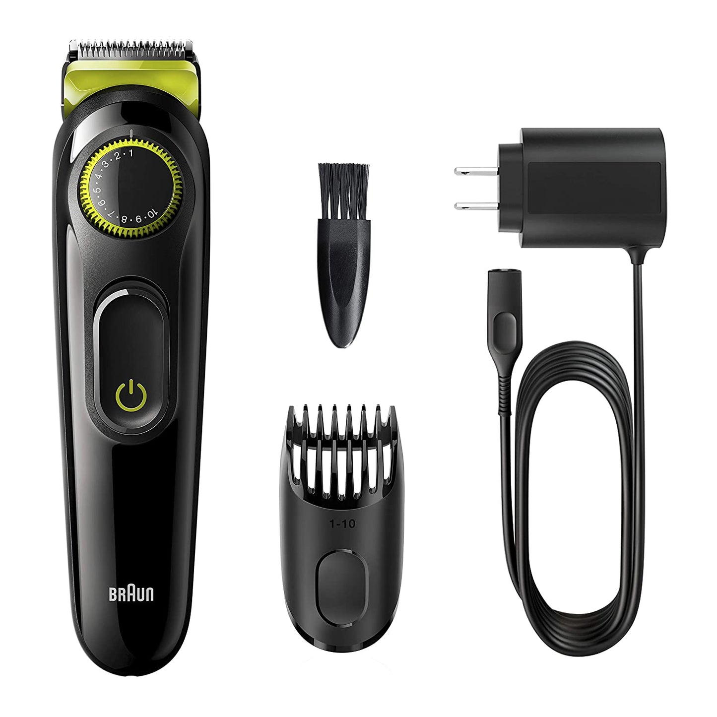 Braun Trimmer BT3221 Runtime: 50 min Trimmer for Men (Black, Green) BRN.BT3221