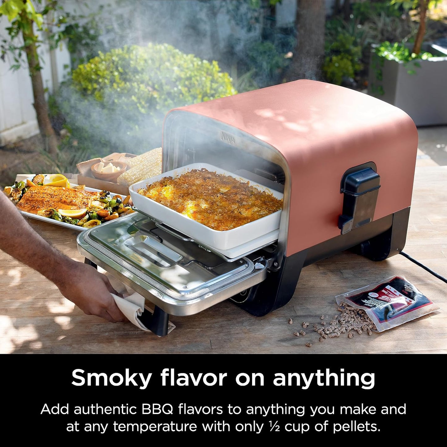 Ninja Woodfire Electric Outdoor Oven, Artisan Pizza Maker and BBQ Smoker OO101ME