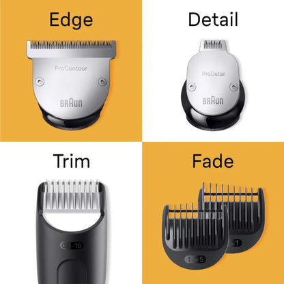 Pro Beard Trimmer 9 BT9420 With ProBlade, ProWheel, Lock, 10 barbering tools, 180min runtime, grey