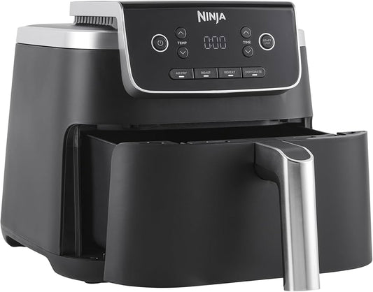 Ninja Air Fryer PRO 4.7L, Single Drawer, 4-in-1, Air Fry, Roast, Reheat, Dehydrate, Cooks 1-2 Portions, Digital, Cook From Frozen, Non-Stick Drawer & Crisper Basket, 1750W - AF140UK