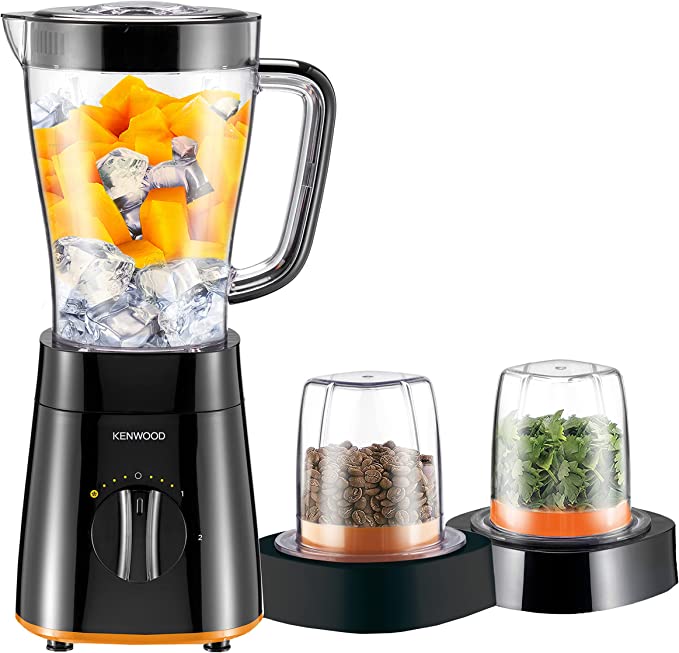 Kenwood Blender Smoothie Maker 500W 1.5L with Grinder Mill, Chopper Mill, Ice Crush Function BLP15.360BK Black