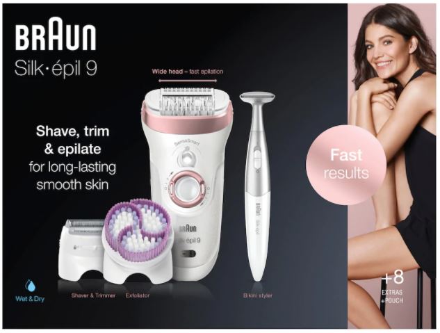 Braun Silk-Épil 9 9/980 SkinSpa SensoSmart Wet and Dry Epilator