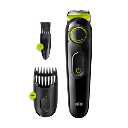 Braun Trimmer BT3221 Runtime: 50 min Trimmer for Men (Black, Green) BRN.BT3221