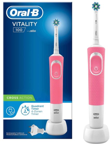 Oral-B Vitality Plus 3D White Rechargeable Electric Toothbrush D100.413.1 Pink D100.413.1PK