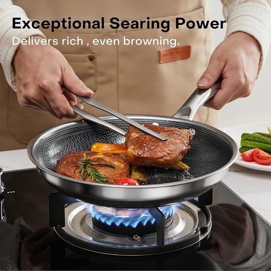 Nutricook Eterna Tri-Ply 24cm Fry Pan with Lid