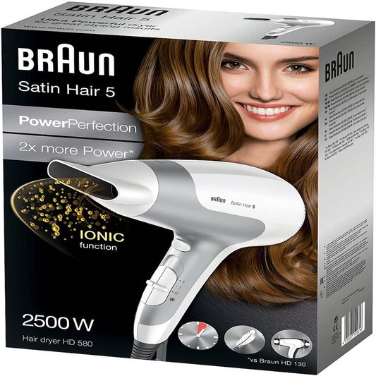 BRAUN Satin Hair 5 PowerPerfection Dryer HD580 BI.HD580