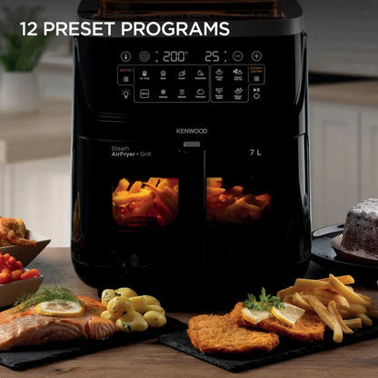 Kenwood Air Fryer &amp; Steamer (3-In-1) With Window 7L – HFS92.000BK