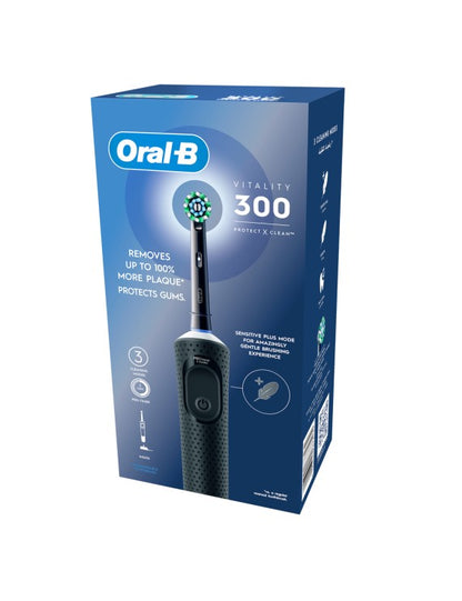 Oral B Vitality D300 Tooth Brush - 3 Cleaning Modes, Gentle Brushing And 2 Minutes Built In Timer- D103.413.3 Black