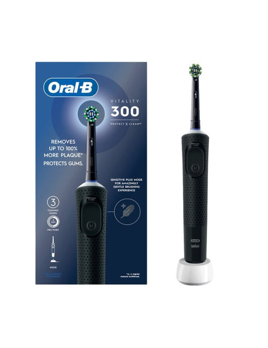 Oral B Vitality D300 Tooth Brush - 3 Cleaning Modes, Gentle Brushing And 2 Minutes Built In Timer- D103.413.3 Black