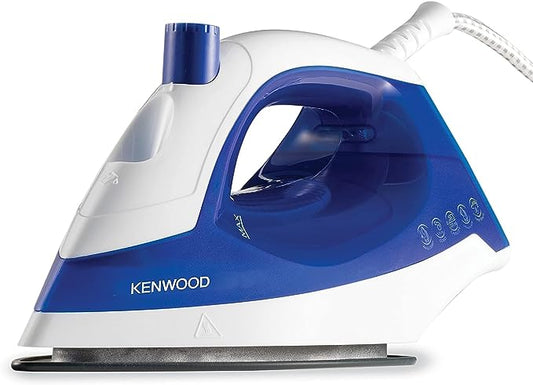 Kenwood Steam Iron 1100W With Non Stick Soleplate, Continuous Steam, Steam Burst, Spray Function Stp01.000Wb White/Blue