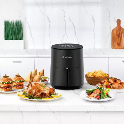 Nutricook Mini NC-AFM033KIN Digital Display, Tempered Glass Control Panel Black Air Fryer (3.3 L)