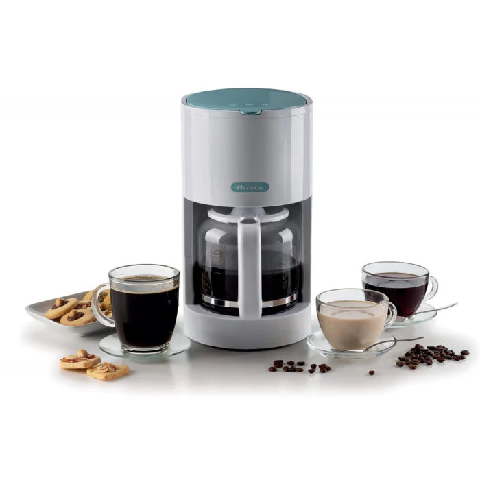 Ariete 1394WH Breakfast Line Coffee Maker, Capacity 12 Cups, Water Level Window, Washable Filter and Holder, Drip Device