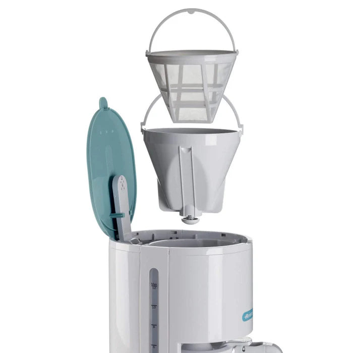 Ariete 1394WH Breakfast Line Coffee Maker, Capacity 12 Cups, Water Level Window, Washable Filter and Holder, Drip Device