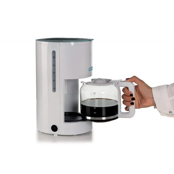Ariete 1394WH Breakfast Line Coffee Maker, Capacity 12 Cups, Water Level Window, Washable Filter and Holder, Drip Device