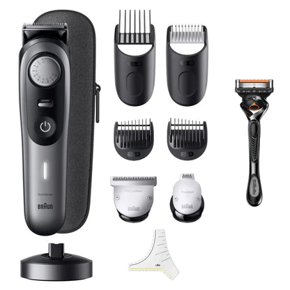 Pro Beard Trimmer 9 BT9420 With ProBlade, ProWheel, Lock, 10 barbering tools, 180min runtime, grey
