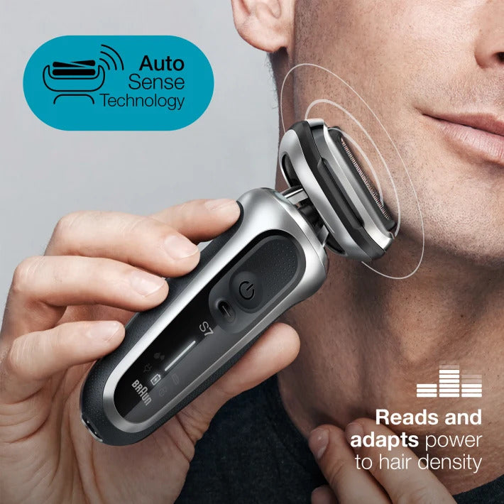 BRAUN Series 7 70-S1000s Wet &amp; Dry shaver with travel case, silver BRN.70-S1000S