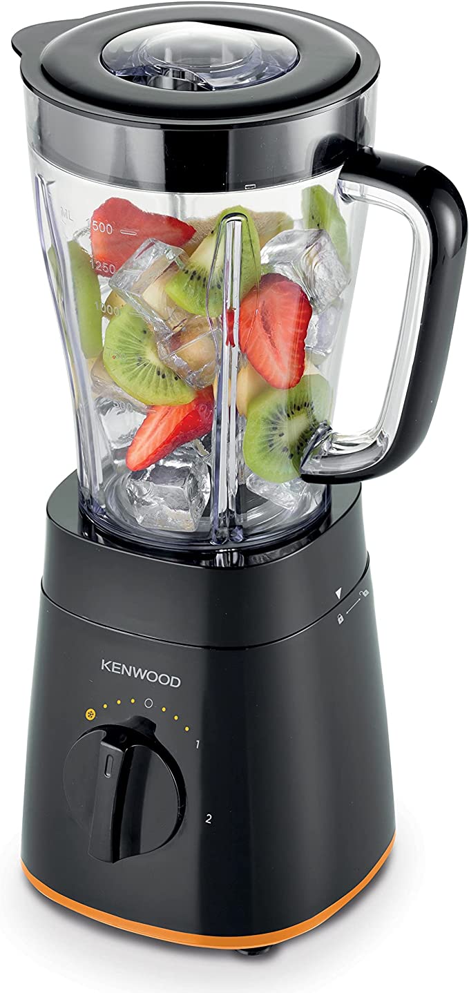 Kenwood Blender Smoothie Maker 500W 1.5L with Grinder Mill, Chopper Mill, Ice Crush Function BLP15.360BK Black