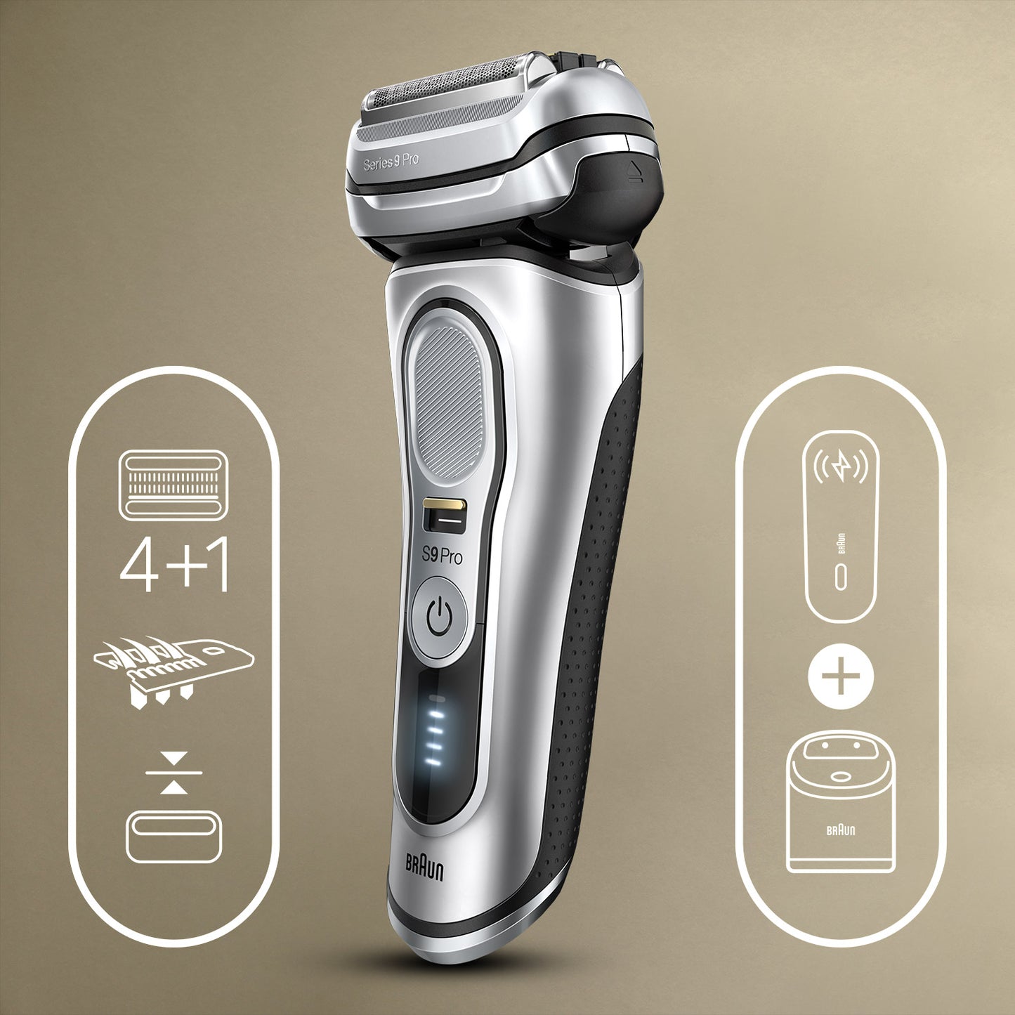 Braun Series 9 Pro 9477cc Wet &amp; Dry shaver with 5-in-1 SmartCare center and PowerCase, silver BRN.9477CC