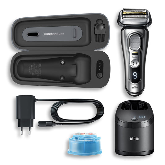 Braun Series 9 Pro 9477cc Wet &amp; Dry shaver with 5-in-1 SmartCare center and PowerCase, silver BRN.9477CC