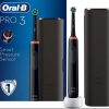 Oral-B Pro 3 Electric Toothbrush with Smart Pressure Sensor, 1 Cross Action Toothbrush Head & Travel Case, 3 Modes with Teeth Whitening, Gifts for Men/Women D505.513.3X.BK
